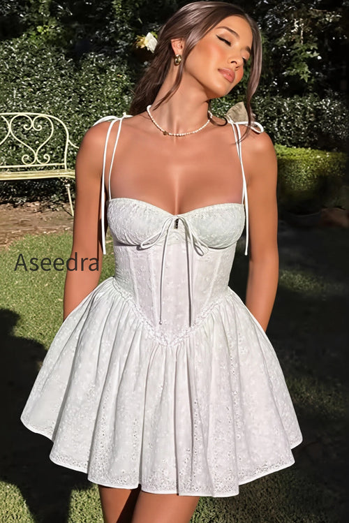 Chic Backless Lace Up Cami Bodycon Mini Dress