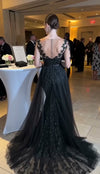 black-lace-mermaid-gown-illusion-sleeve-tulle-train-evening-dress