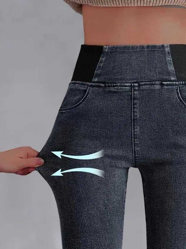 Weit Unifarben Denim Jeans