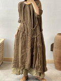 Knot Front Two Layer Hem Dress