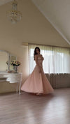 blush-pink-lace-applique-ball-gown-strapless-corset-prom-dress