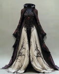 Women's Halloween Contrast Evening Dress 4052