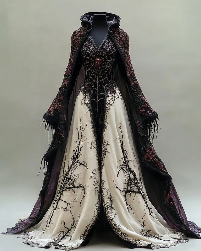 Women's Halloween Contrast Evening Dress 4052