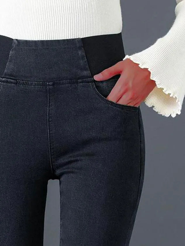 Weit Unifarben Denim Jeans