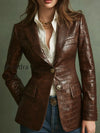 fashionable-chocolate-crocodile-embossed-blazer