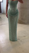 sage-green-sequin-strapless-gown-draped-column-maxi-dress