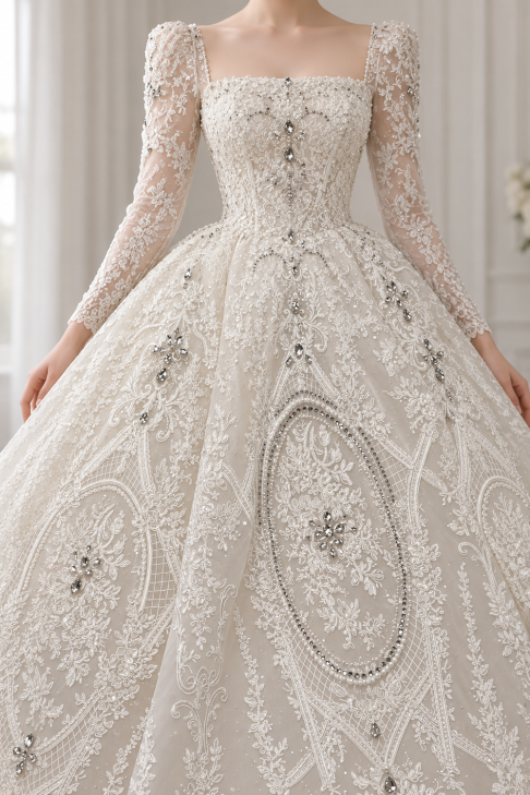 ivory-lace-beaded-ball-gown-wedding-dress