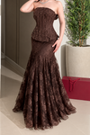 chocolate-brown-lace-mermaid-gown-strapless-corset-maxi-dress