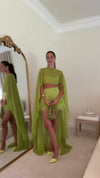 lime-green-feather-mini-skirt-set-sheer-cape-top-bandeau-party-set