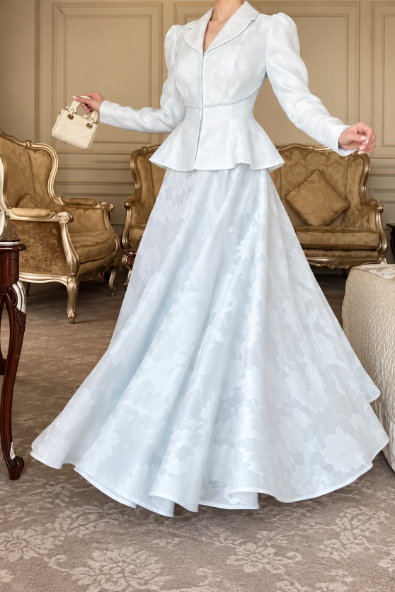 pale-blue-brocade-two-piece-set-peplum-blazer-and-long-skirt