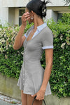 contrast-collar-button-knit-mini-dress