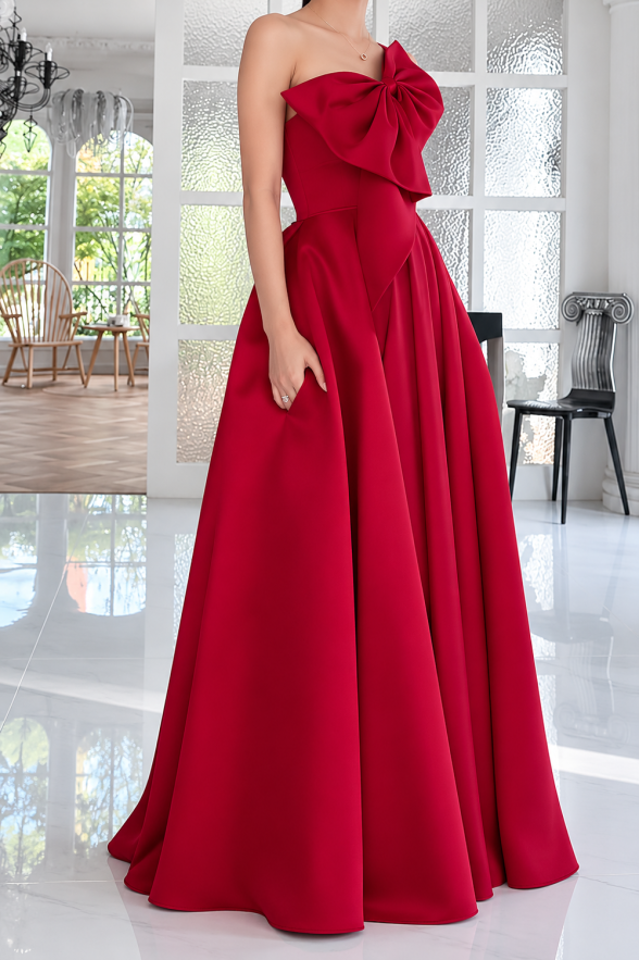 red-strapless-gown-oversized-bow-bodice-a-line-maxi-dress