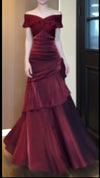 burgundy-off-shoulder-ruffle-gown-tiered-satin-maxi-dress