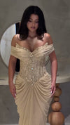 champagne-corset-gown-off-shoulder-sequin-bodice-draped-maxi-dress