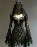 Halloween-themed bat lace embroidered mini Evening Dress 9ddc