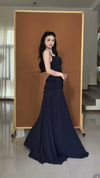 navy-strapless-slip-gown-square-neck-draped-mermaid-maxi-dress