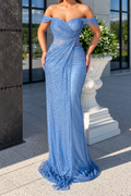 light-blue-off-shoulder-draped-gown-sparkle-satin-column-evening-dress