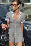 contrast-collar-button-knit-mini-dress