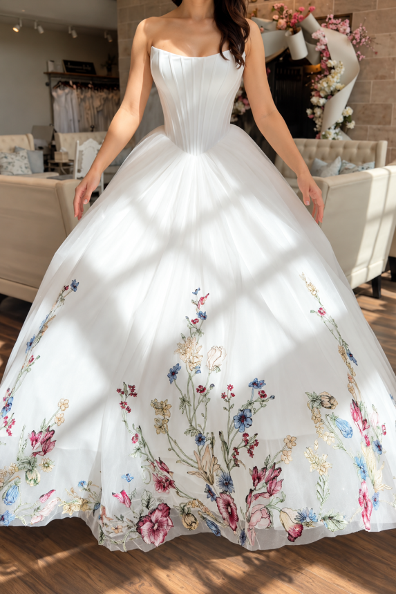 white-strapless-floral-embroidered-ball-gown