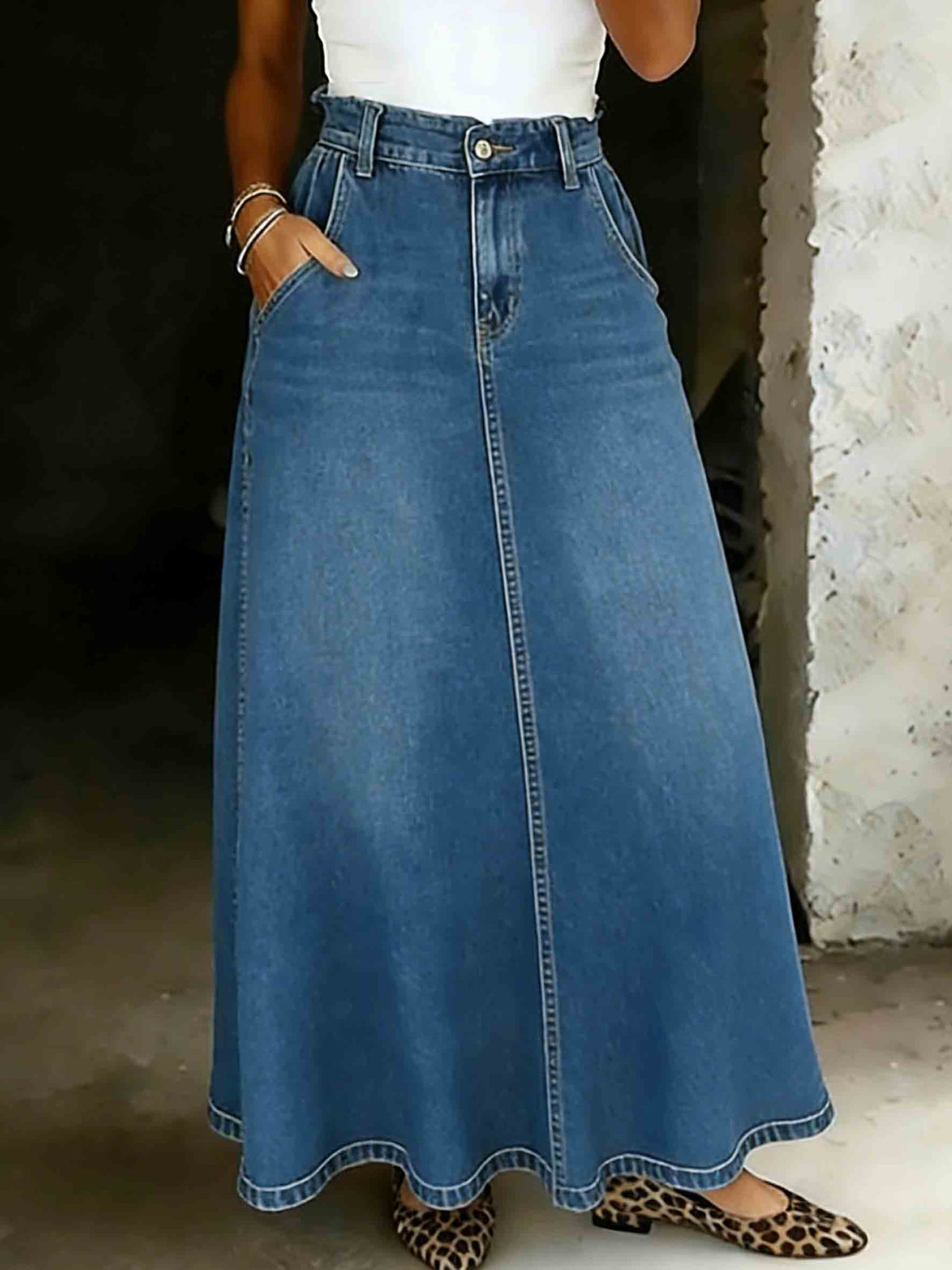 Women's Denim Long Skirt