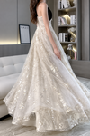 champagne-tulle-gown-black-velvet-bodice-pearl-sequin-maxi-dress