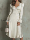 vintage-lace-trim-polyester-satin-midi-dress