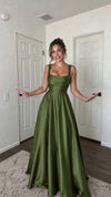 olive-satin-gown-square-neck-sleeveless-a-line-maxi-dress