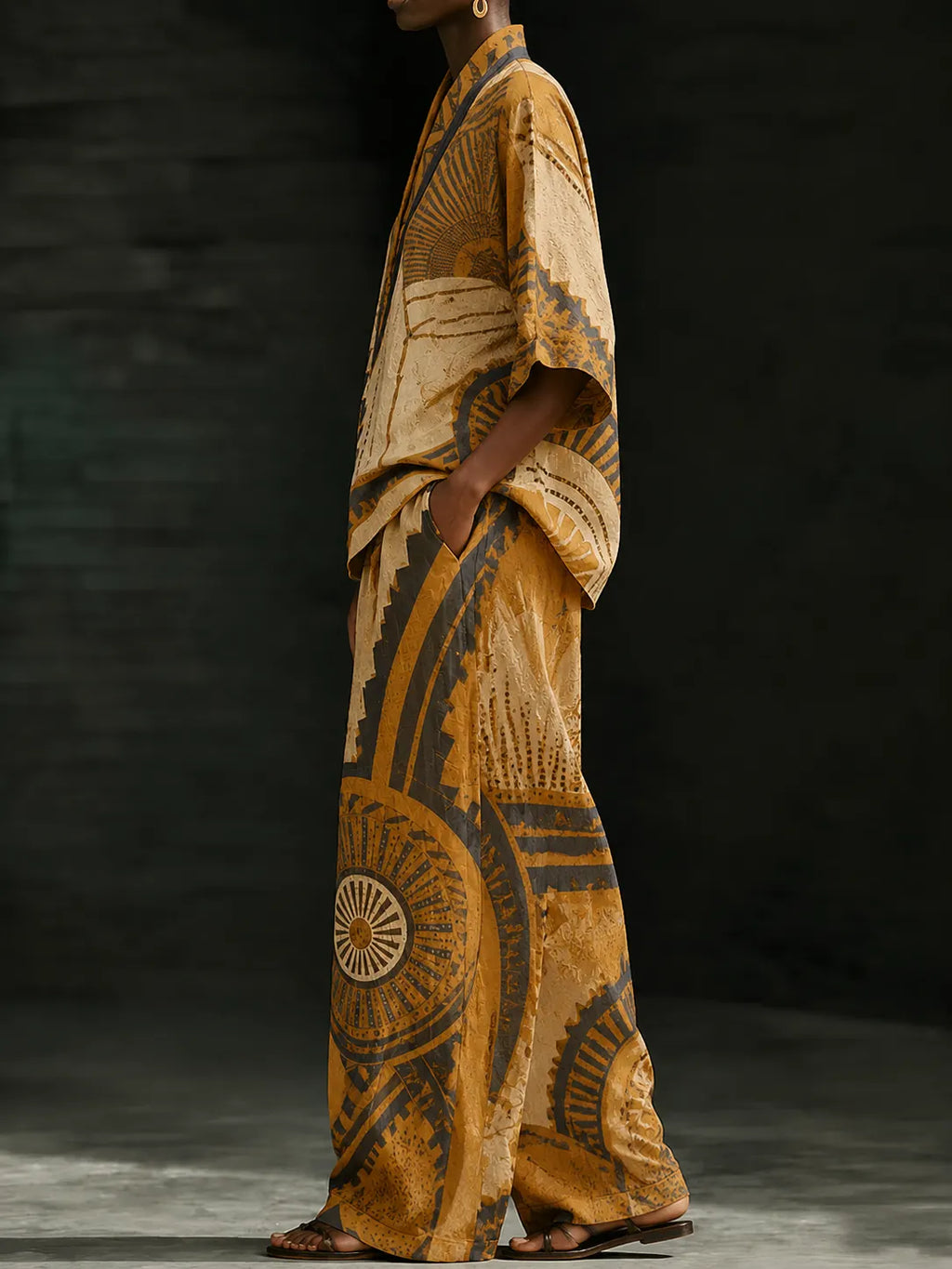 Women's Two-Piece Set with Geometric Print