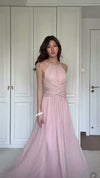 blush-pink-halter-gown-pearl-strap-open-back-maxi-dress