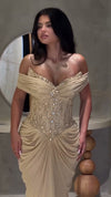 champagne-corset-gown-off-shoulder-sequin-bodice-draped-maxi-dress