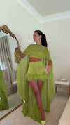 lime-green-feather-mini-skirt-set-sheer-cape-top-bandeau-party-set