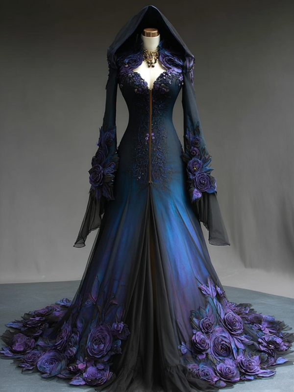 Women's Halloween Gorgeous Fashion Cape Dress 56a9
