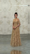 champagne-lace-cape-gown-sheer-flutter-sleeve-maxi-dress