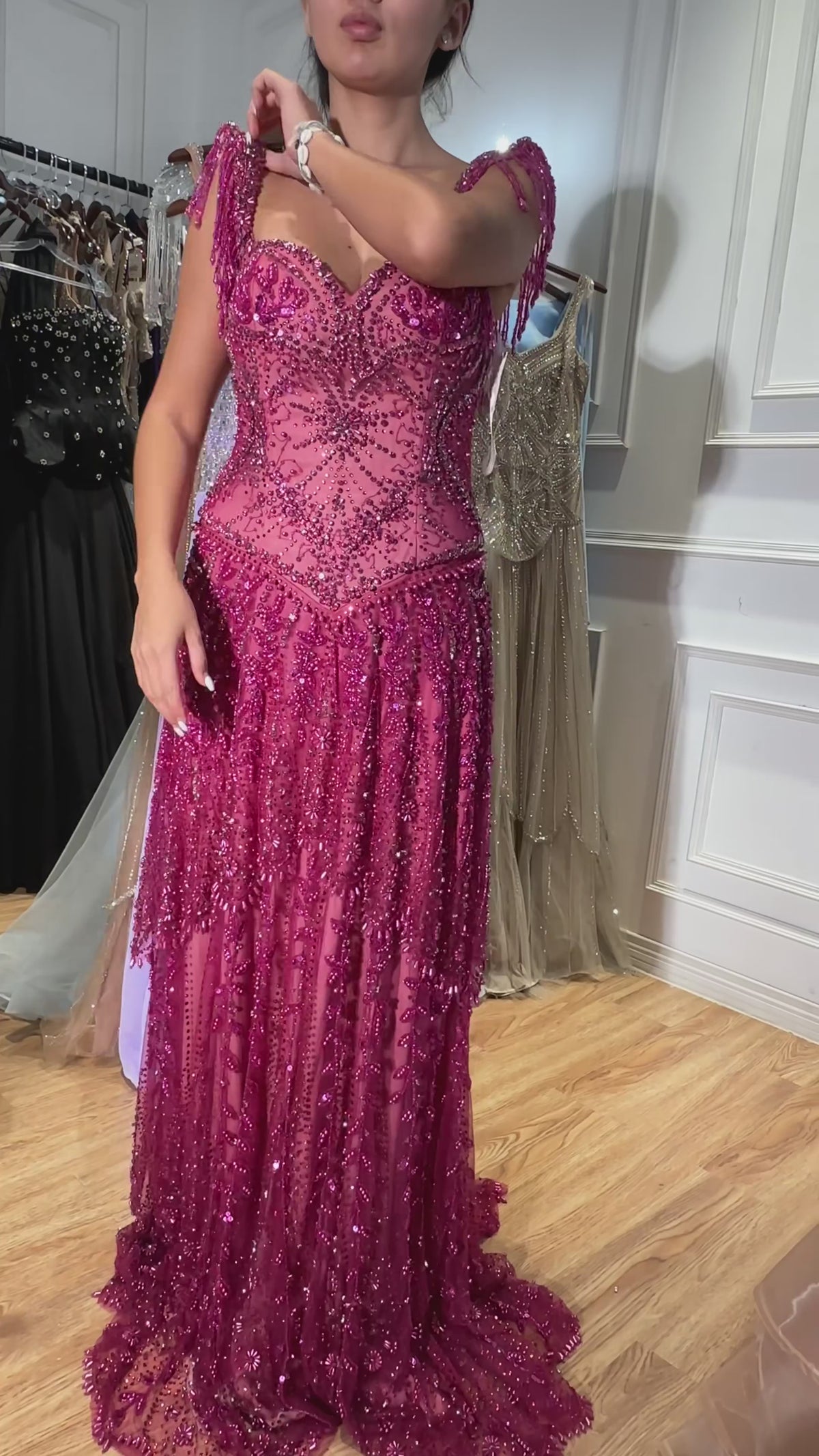 wine-sequin-beaded-mermaid-gown-off-shoulder-cap-sleeve-trumpet-hem