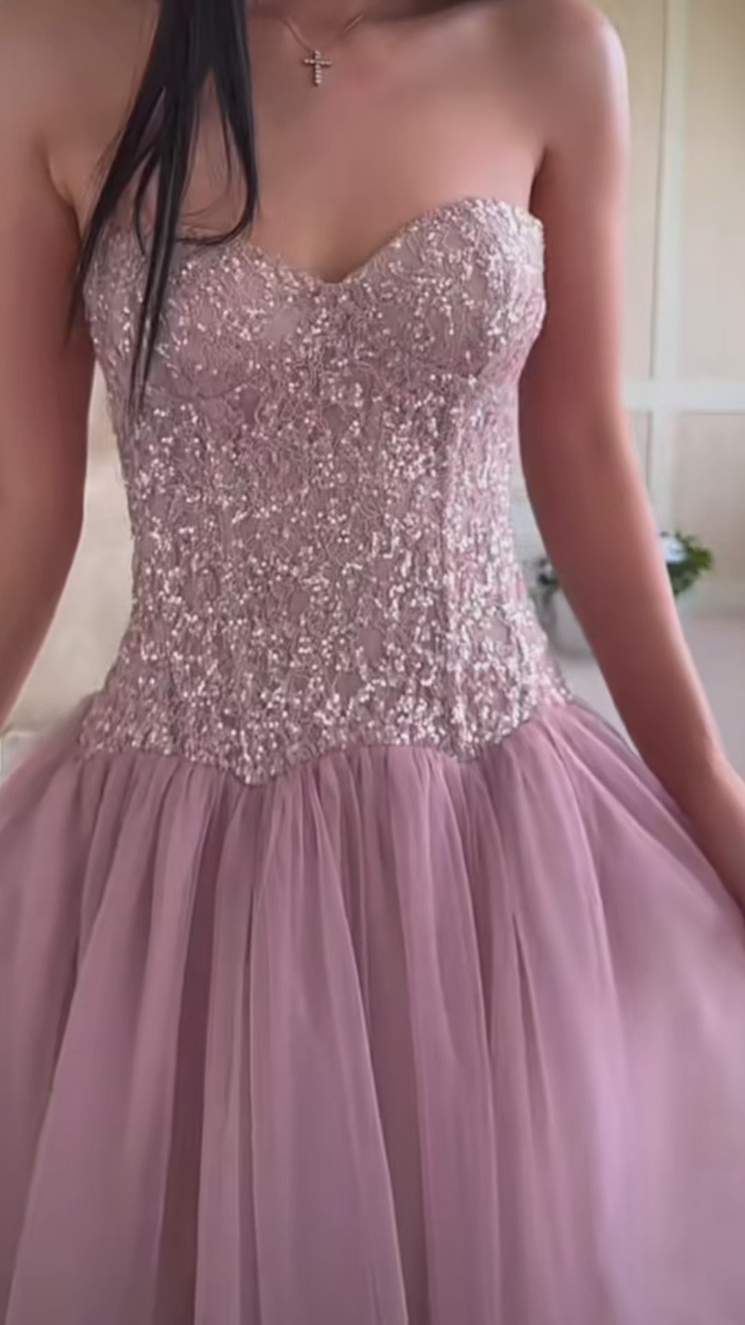 dusty-pink-strapless-beaded-tulle-ball-gown