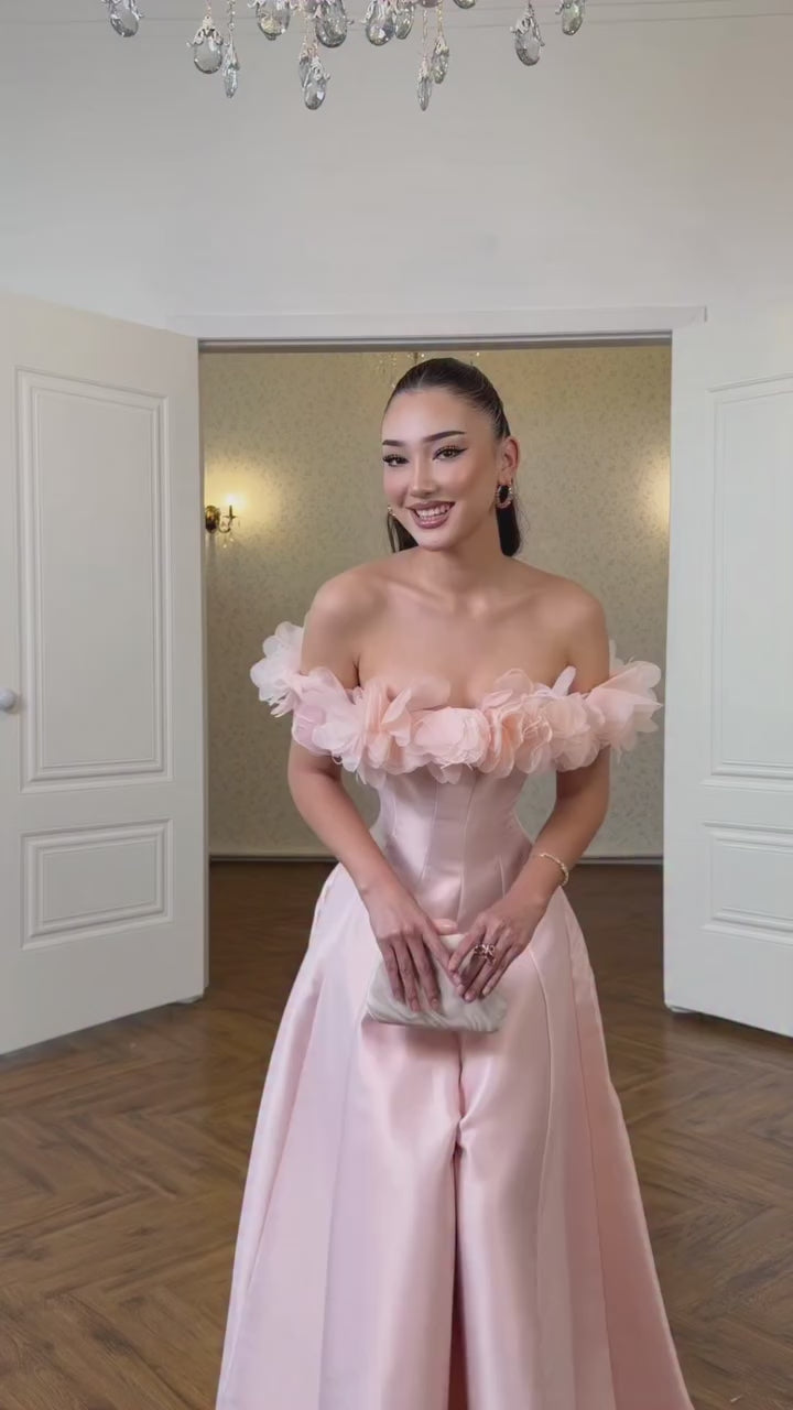 blush-pink-off-shoulder-ruffle-gown-satin-a-line-midi-party-dress